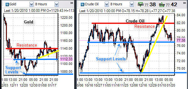 Crude Oil and Gold Futures Trading